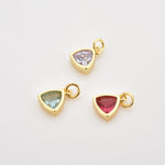 925 Sterling Silver Triangle Birthstone CZ Charm Pendant 90200098
