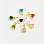 925 Sterling Silver Triangle Birthstone CZ Charm Pendant 90200098