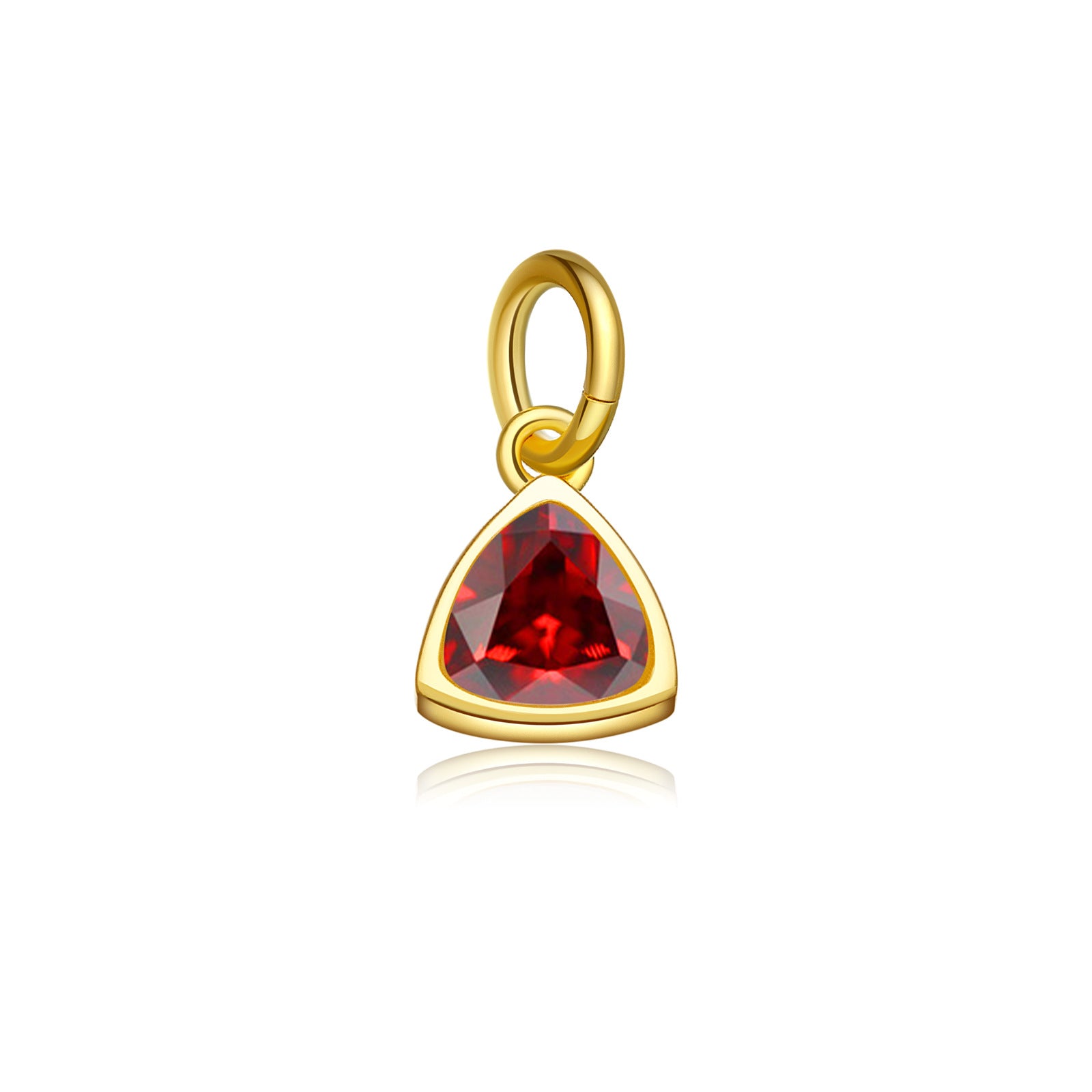 925 Sterling Silver Triangle Birthstone CZ Charm Pendant 90200098