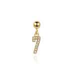 925 Sterling Silver Pave CZ Number Novelty Charm Pendant 90200105