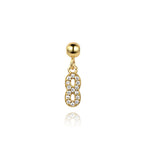925 Sterling Silver Pave CZ Number Novelty Charm Pendant 90200105