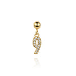 925 Sterling Silver Pave CZ Number Novelty Charm Pendant 90200105