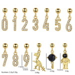 925 Sterling Silver Pave CZ Number Novelty Charm Pendant 90200105