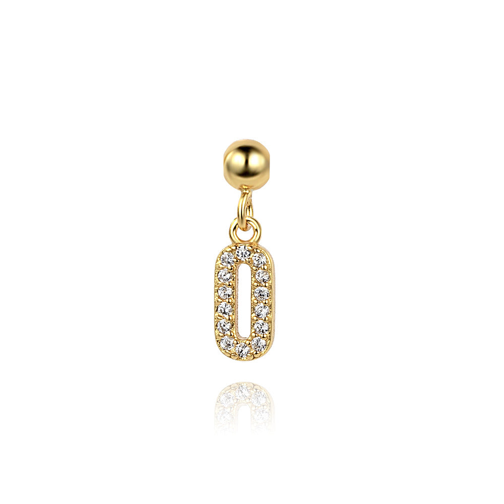 925 Sterling Silver Pave CZ Number Novelty Charm Pendant 90200105