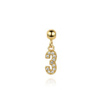 925 Sterling Silver Pave CZ Number Novelty Charm Pendant 90200105