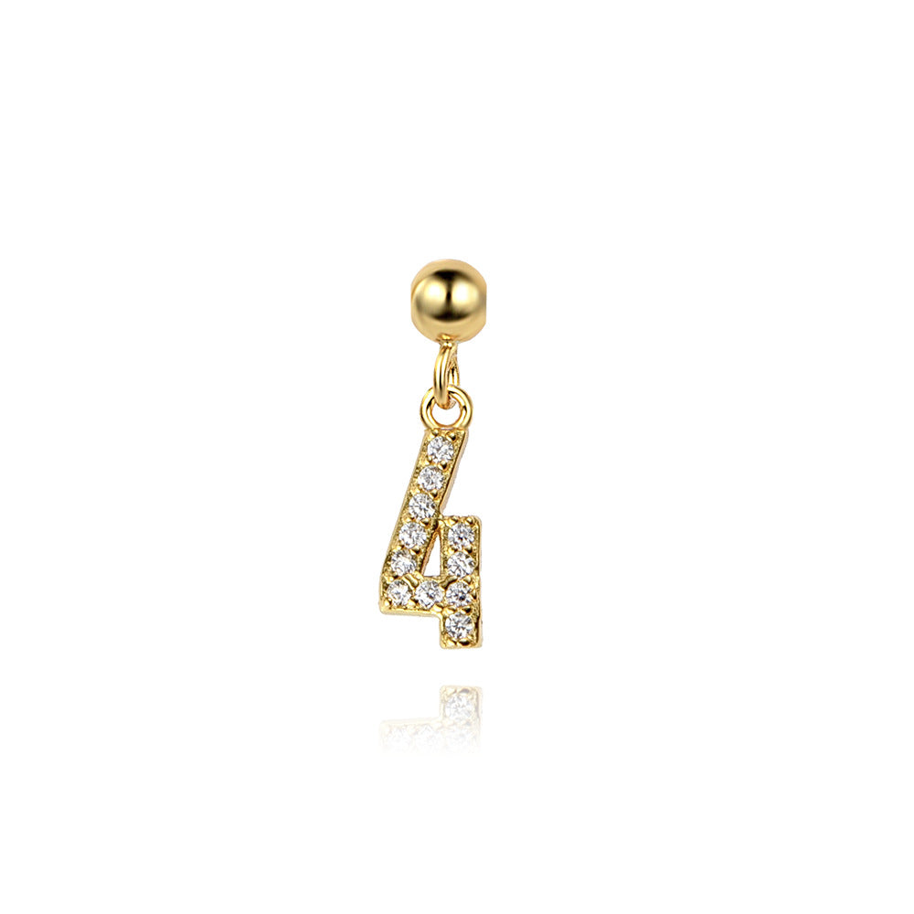 925 Sterling Silver Pave CZ Number Novelty Charm Pendant 90200105