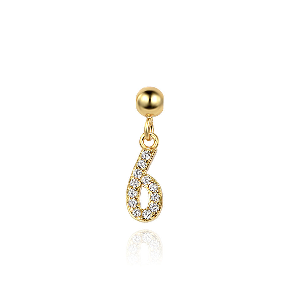 925 Sterling Silver Pave CZ Number Novelty Charm Pendant 90200105