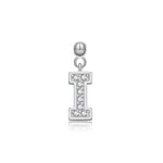 925 Sterling Silver Pave CZ Initial Letter Charm Pendant 90200107