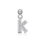 925 Sterling Silver Pave CZ Initial Letter Charm Pendant 90200107
