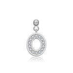 925 Sterling Silver Pave CZ Initial Letter Charm Pendant 90200107