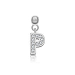 925 Sterling Silver Pave CZ Initial Letter Charm Pendant 90200107