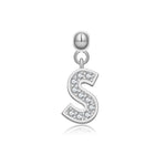 925 Sterling Silver Pave CZ Initial Letter Charm Pendant 90200107