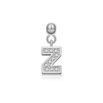 925 Sterling Silver Pave CZ Initial Letter Charm Pendant 90200107