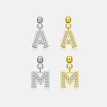 925 Sterling Silver CZ Initial Letter Charm Pendant 90200106