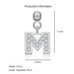 925 Sterling Silver Pave CZ Initial Letter Charm Pendant 90200107