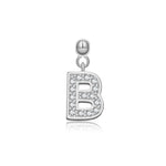 925 Sterling Silver Pave CZ Initial Letter Charm Pendant 90200107