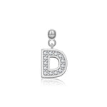 925 Sterling Silver Pave CZ Initial Letter Charm Pendant 90200107