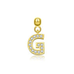 925 Sterling Silver CZ Initial Letter Charm Pendant 90200106