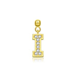 925 Sterling Silver CZ Initial Letter Charm Pendant 90200106