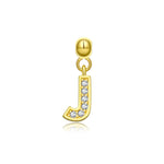 925 Sterling Silver CZ Initial Letter Charm Pendant 90200106