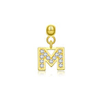 925 Sterling Silver CZ Initial Letter Charm Pendant 90200106