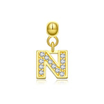 925 Sterling Silver CZ Initial Letter Charm Pendant 90200106