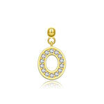 925 Sterling Silver CZ Initial Letter Charm Pendant 90200106
