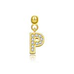 925 Sterling Silver CZ Initial Letter Charm Pendant 90200106