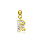 925 Sterling Silver CZ Initial Letter Charm Pendant 90200106