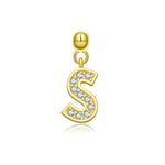 925 Sterling Silver CZ Initial Letter Charm Pendant 90200106