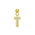925 Sterling Silver CZ Initial Letter Charm Pendant 90200106