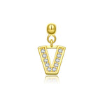 925 Sterling Silver CZ Initial Letter Charm Pendant 90200106