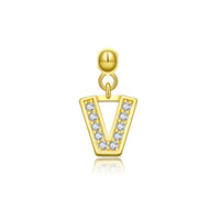 18K Yellow Gold Plated-V