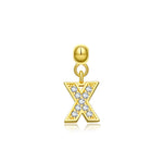 925 Sterling Silver CZ Initial Letter Charm Pendant 90200106