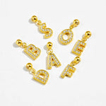 925 Sterling Silver CZ Initial Letter Charm Pendant 90200106