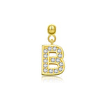 925 Sterling Silver CZ Initial Letter Charm Pendant 90200106