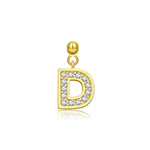 925 Sterling Silver CZ Initial Letter Charm Pendant 90200106