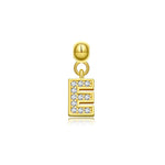 925 Sterling Silver CZ Initial Letter Charm Pendant 90200106