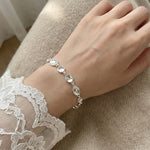 925 Sterling Silver Irregular Pebble Link Bracelet 100100247