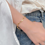 925 Sterling Silver Irregular Pebble Link Bracelet 100100247