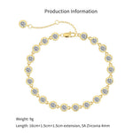 925 Sterling Silver 4mm Bezel-Set Zircon Tennis Bracelet 100100251