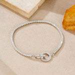 925 Sterling Silver CZ Tennis Chain Toggle Bracelet 100100256
