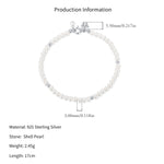 925 Sterling Silver Crystal Pearl Beaded Bracelet 100500055
