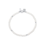 925 Sterling Silver Crystal Pearl Beaded Bracelet 100500055