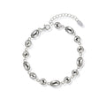 925 Sterling Silver Irregular Pebble Link Bracelet 100100247