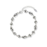 925 Sterling Silver Irregular Pebble Link Bracelet 100100247