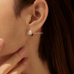 925 Sterling Silver Moissanite Solitaire Huggie Hoop Earrings 110100043