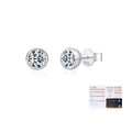 925 Sterling Silver Moissanite Bezel Bubble Stud Earrings 110100045