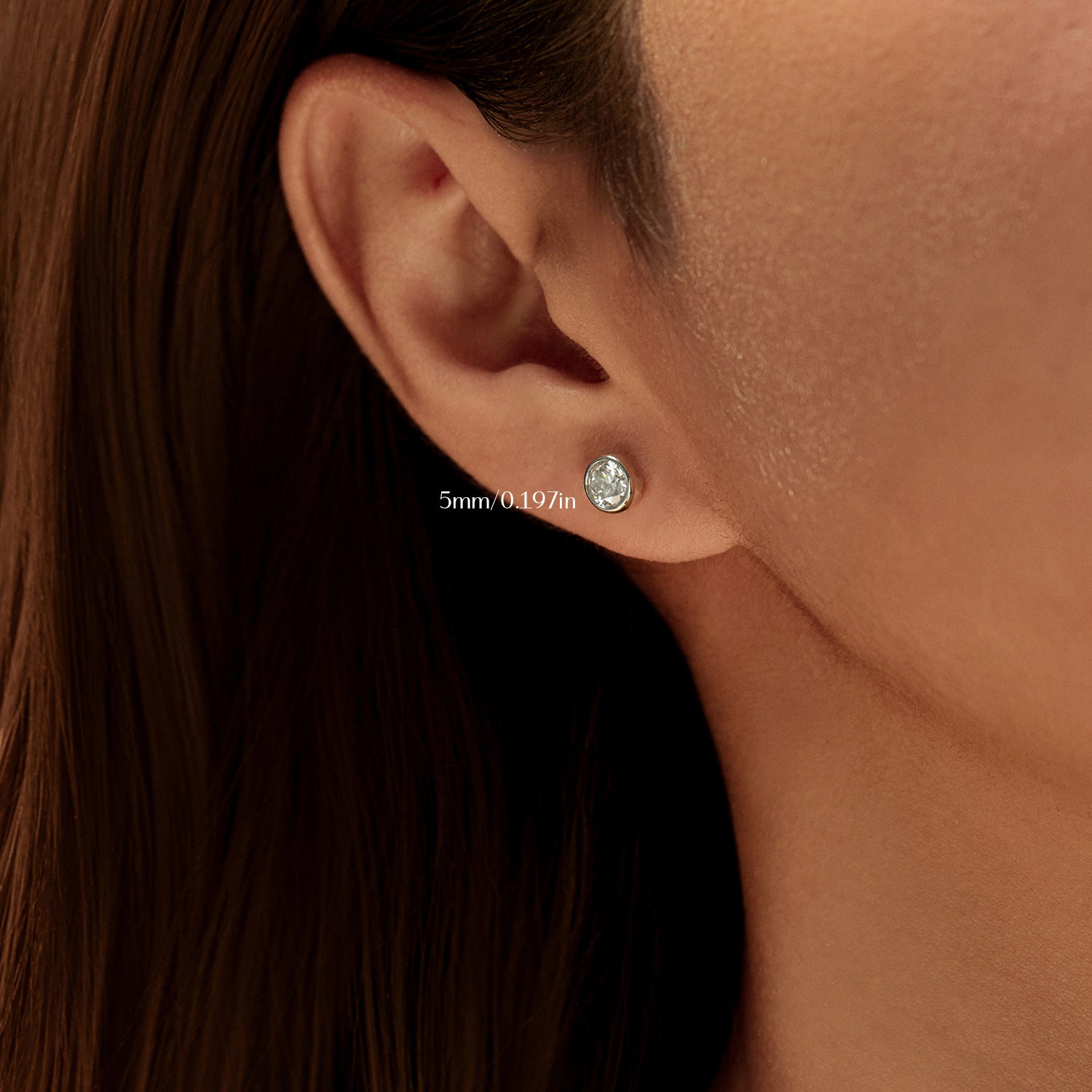 925 Sterling Silver Moissanite Bezel Bubble Stud Earrings 110100045