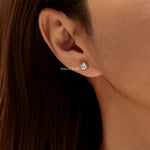 925 Sterling Silver Moissanite Bezel Bubble Stud Earrings 110100045